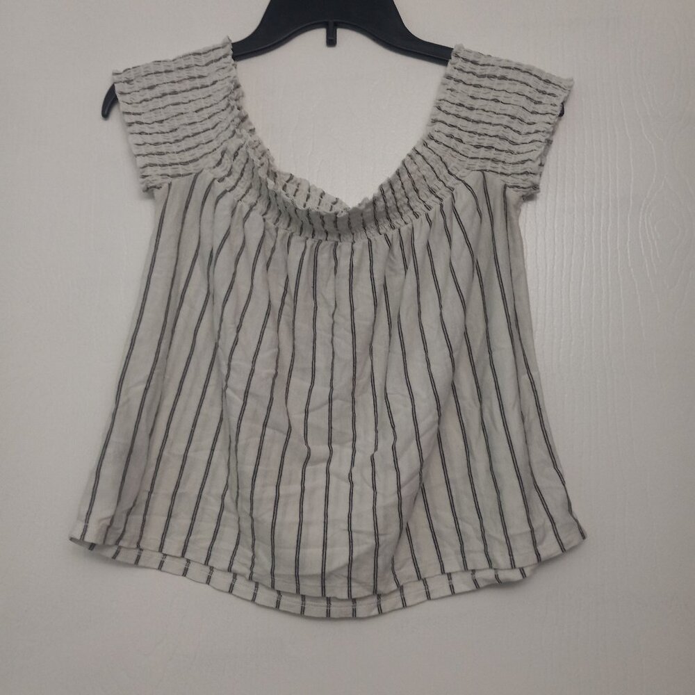 American eagle strapless white and black top size small
